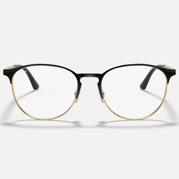 New RayBan RB 6375 (2890) Unisex Eyeglass Frame In Black & Gold - Picture 3 of 3